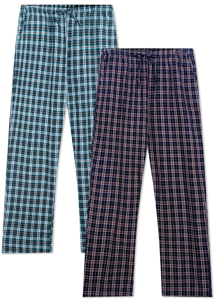 Winovia Herren Schlafanzughose Lang Baumwolle Karierte Pyjamahose Lounge Hose Pyjamaunterteil Freize