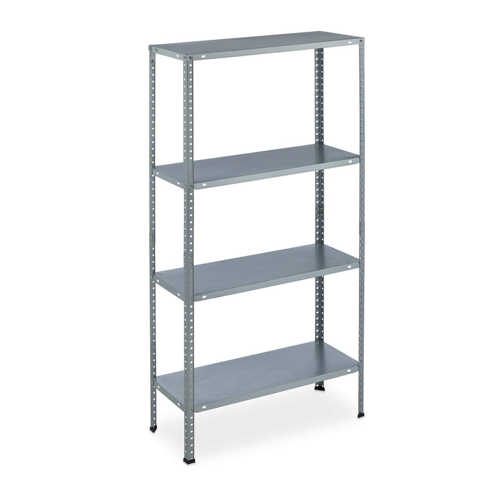 Relaxdays Metallregal verzinkt, HBT: 145x75,5x30 cm, 4 Böden, bis 160kg, zum Schrauben, Stahl, Lager