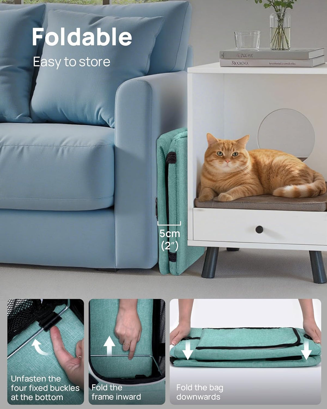 pecute Katzentasche Transporttasche Flugtasche Stabiler Halt Haustier Tragetasche, Transportbox Katz