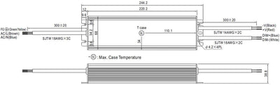 LED Power Supply 192W 12V 16A ; MeanWell HLG-240H-12B ; dimming Function, HLG-240H-12B