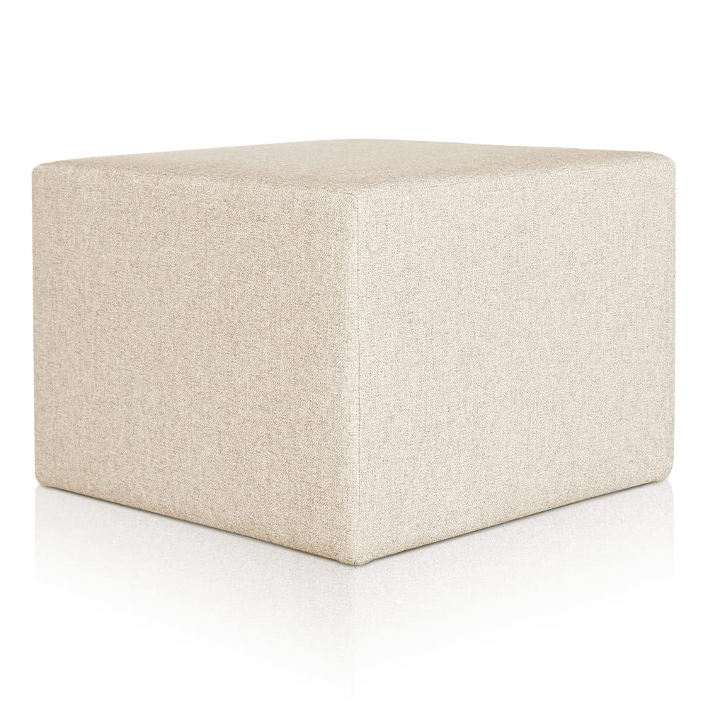 Deshome Pouf hocker Fussstütze 63x63x44 cm Wasserabweisender Stoff: Modernes Design Pouf für Sofa Wo