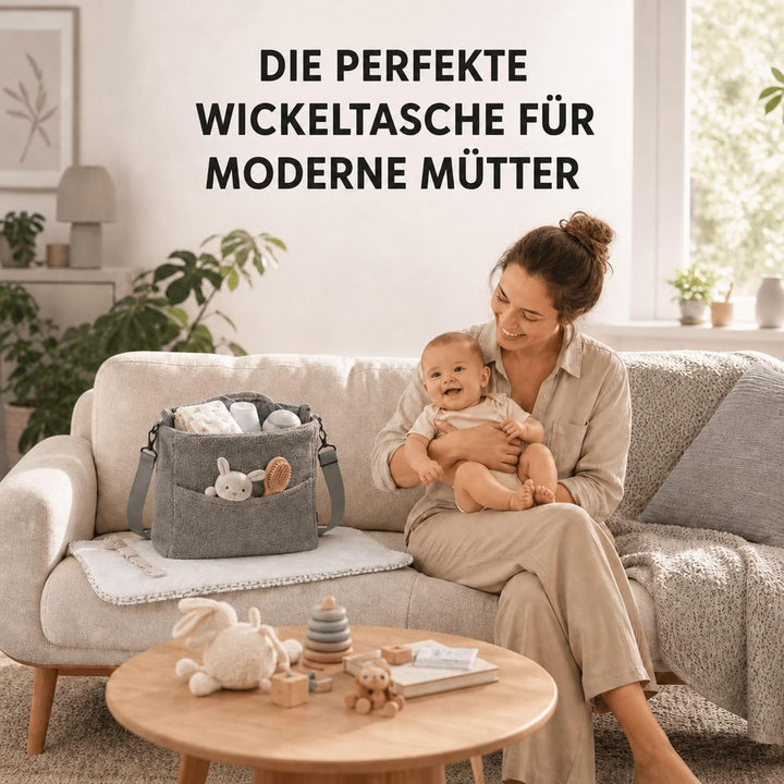 Fillikid Wickeltasche Exklusiv, Mom Bag Grau, Grau