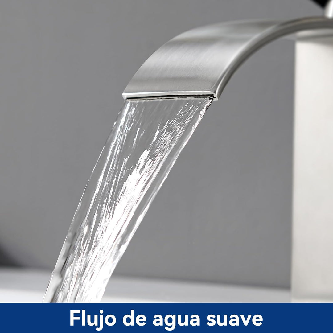 CECIPA Wasserhahn Bad, Waschtischarmatur Wasserfall, Armatur Badezimmer Edelstahl, Waschbecken Armat