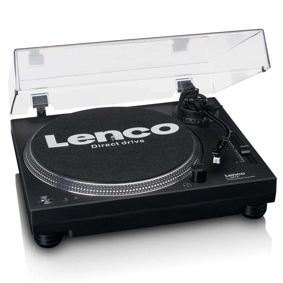 Lenco L-3818 Plattenspieler mit Direktantrieb - DJ Plattenspieler - Pitch Control - 33 und 45 U/min