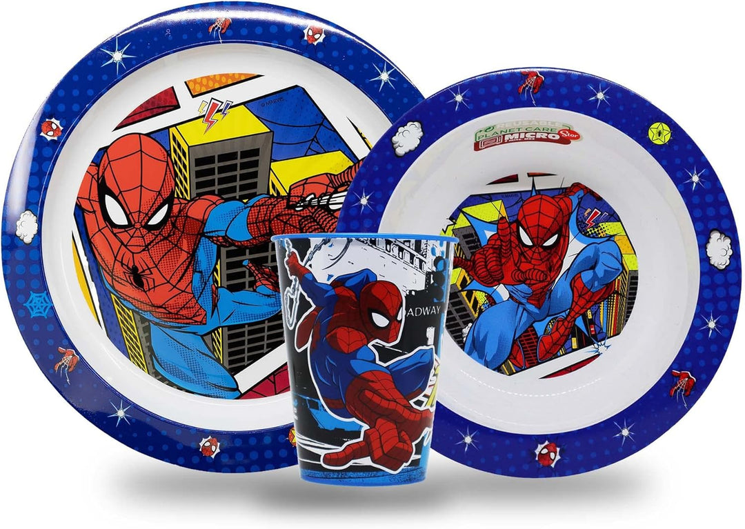 Kindergeschirr set Spiderman, Wiederverwendbares geschirr Set, Kinder Essgeschirr, Microwaveable pla