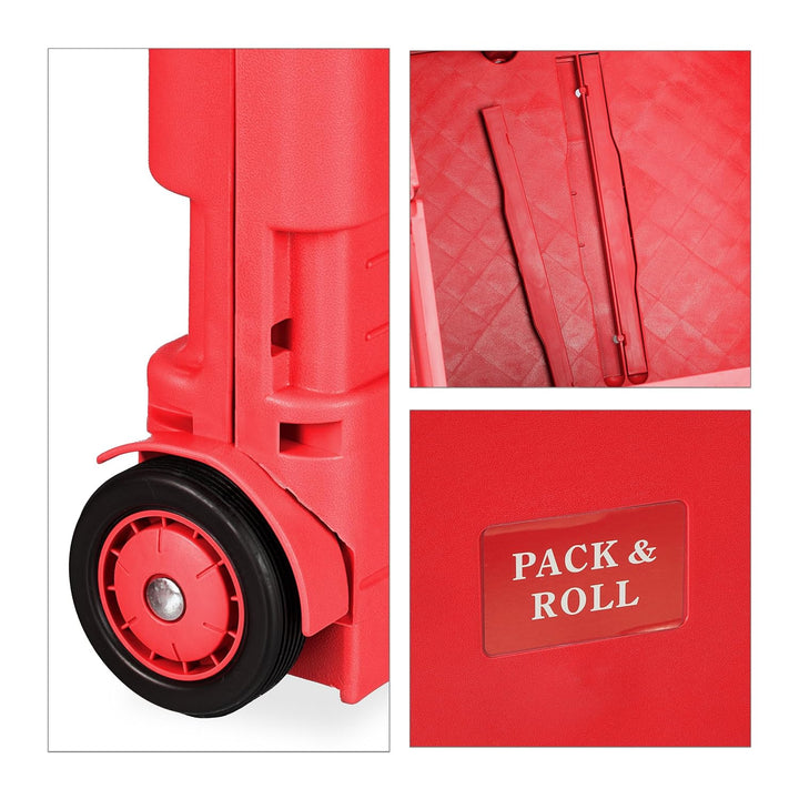 Relaxdays Einkaufstrolley, Klapptrolley mit Rollen & Teleskopgriff, bis 35 kg, Faltbare Einkaufshilf