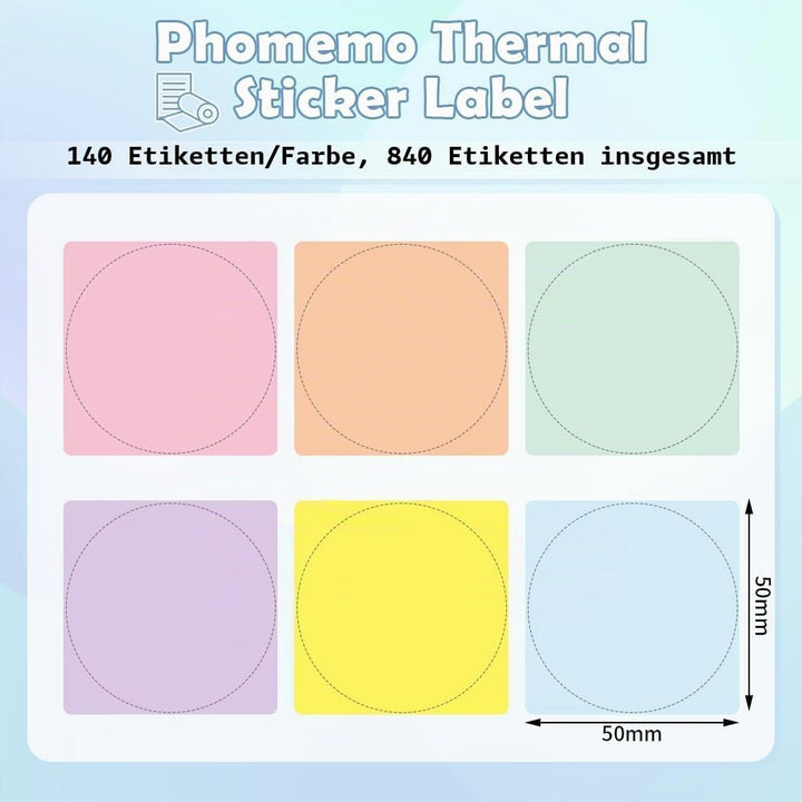 Phomemo M110 M120 M200 M220 M221 Etikettenhersteller, rundes Kreis-Etikett – Thermodrucker-Etiketten