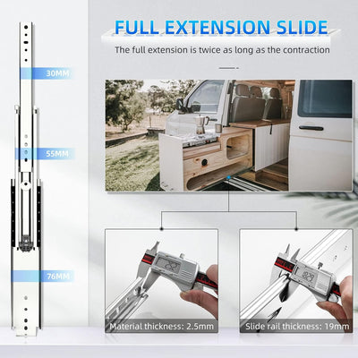 SHUHANG Schiene für schwere Lastschublade, mit Dämpfer, Schublade, Industrie, 220 kg, Tragfähigkeit,