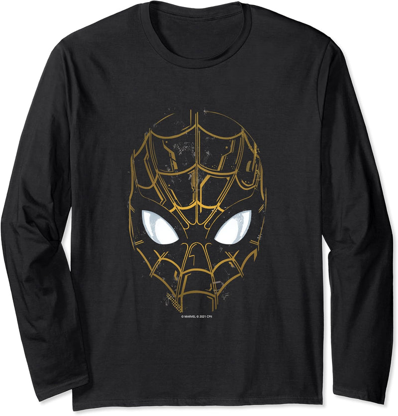 Marvel Spider-Man: No Way Home Black and Gold Mask Langarmshirt