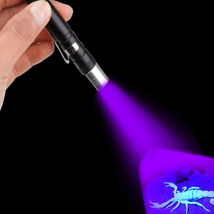 POCKETMAN Mini Taschenlampe LED 395nm UV Taschenlampe 2 Lichtquelle Mini Stift Taschenlampe mit Bele