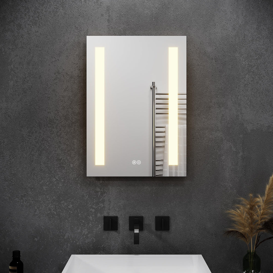 SONNI Badspiegel mit Beleuchtung 50x70cm beschlagfrei Badezimmer Wandspiegel mit Touch-Schalter Spie