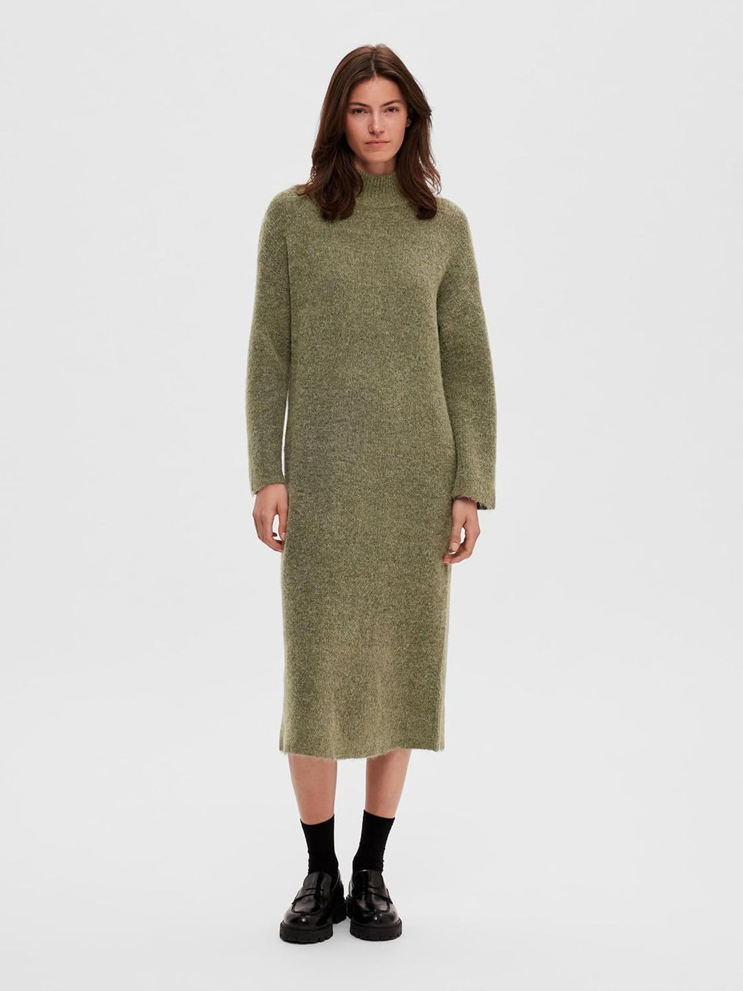 SELECTED FEMME Female Maxikleid Strick M Dusky Green, M Dusky Green