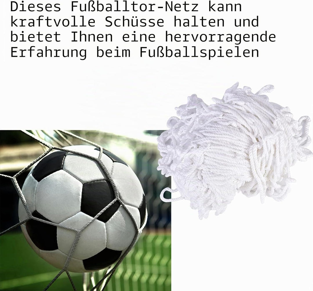 Fussball Tornetz 3x2m, Robustes Trainingsnetz für Fussballtore, Ersatznetz mit Einfacher Montage, We
