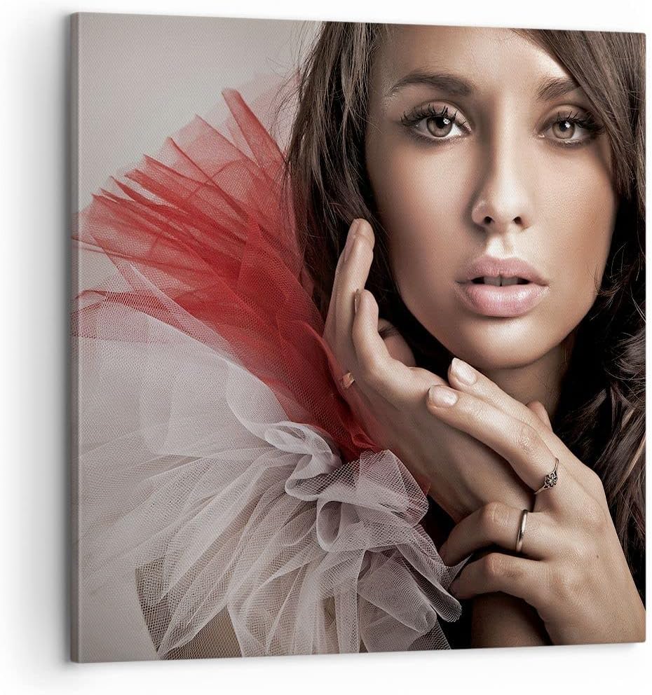 Bilder auf Leinwand Schönheit kleid mode modell Leinwandbild 60x60cm Wandbilder Dekoration Wohnzimme