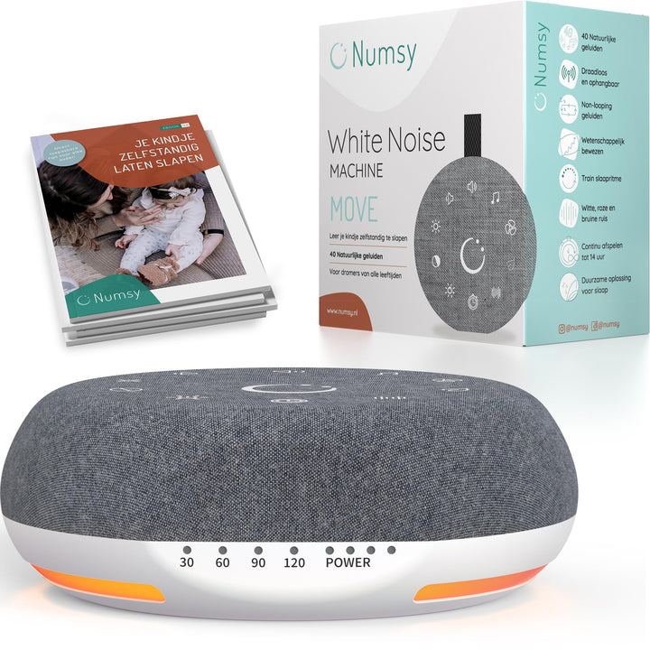 Numsy Move White Noise Machine - Einschlafhilfe Erwachsene und Baby | Weisses Rauschen, 40 Beruhigen