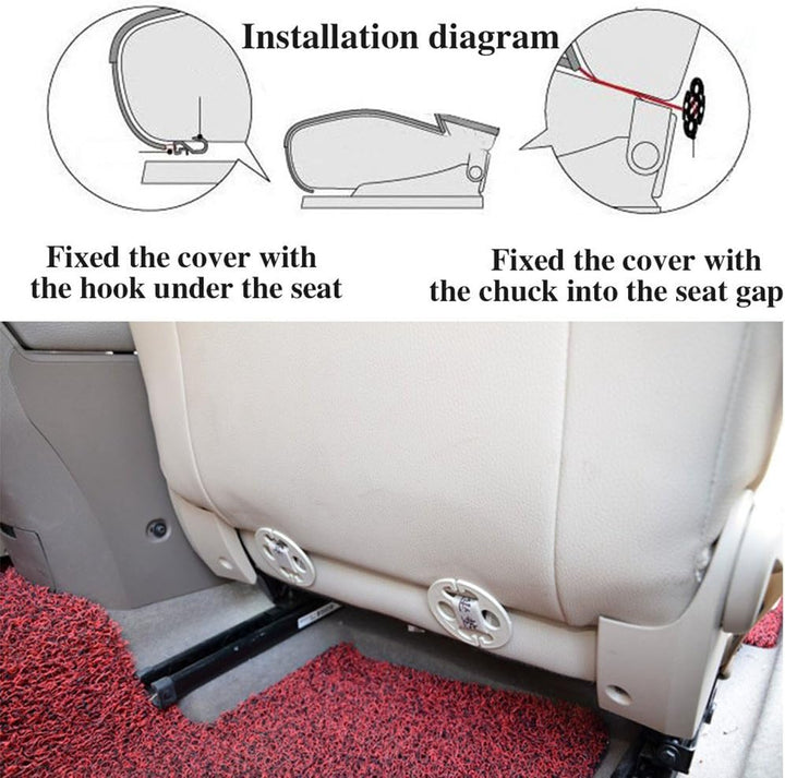 HONCENMAX Auto Sitzauflage Sitzkissen Universal Sitzauflagen Autositzbezüge - BambusKohle PU Leder -