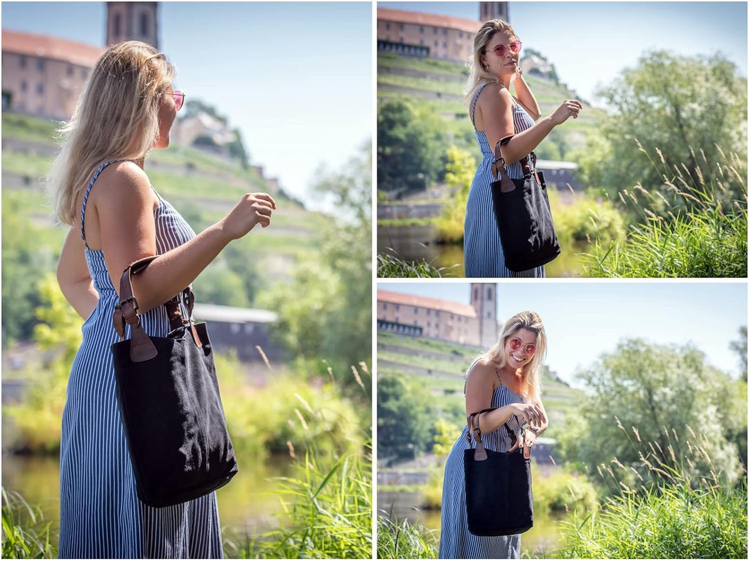 LECONI Henkeltasche Echt-Leder Wildleder Damentasche Handtasche für Damen Shopper für Freizeit, Büro
