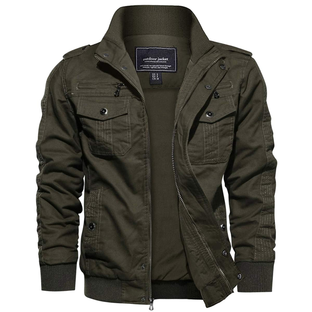 EKLENTSON Herren Arbeitsjacke Workwear Übergangsjacke Cargo Jacke mit Vielen Taschen S Armeegrün #91