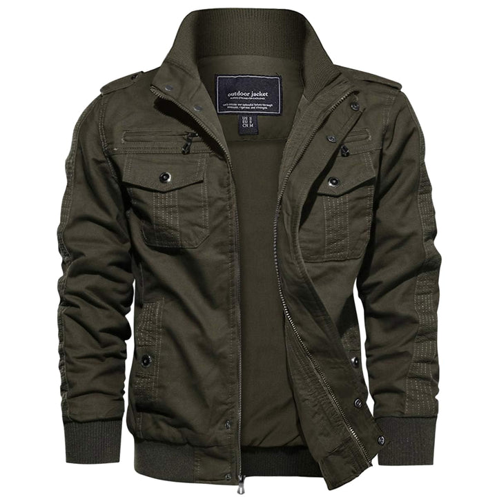 EKLENTSON Herren Arbeitsjacke Workwear Übergangsjacke Cargo Jacke mit Vielen Taschen S Armeegrün #91