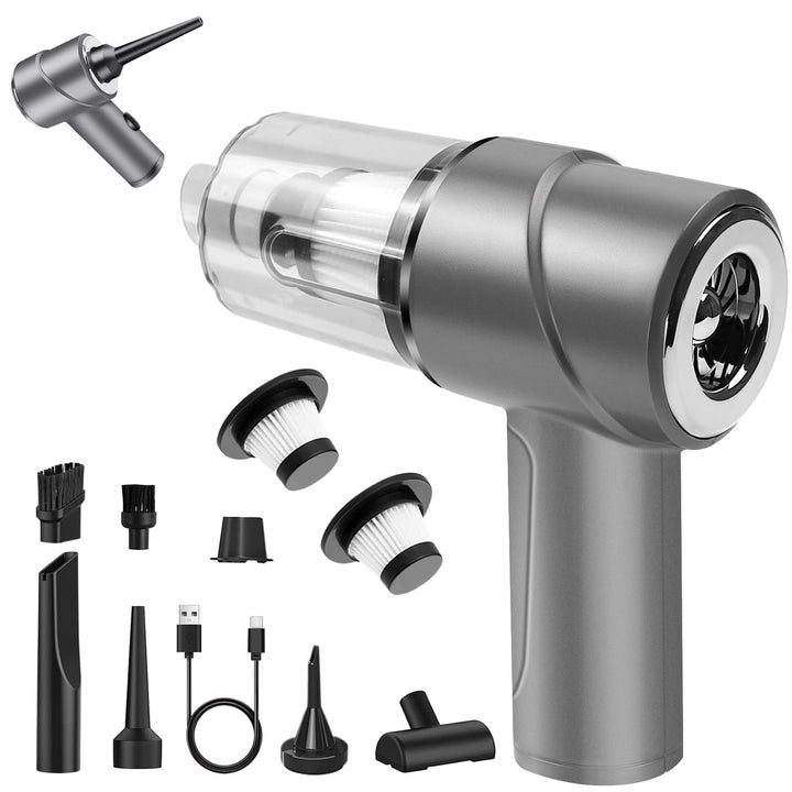 Handstaubsauger Akku Kabellos 12000PA 4 in 1 Mini Autostaubsauger mit 2 Waschbar HEPA-Filter Für den