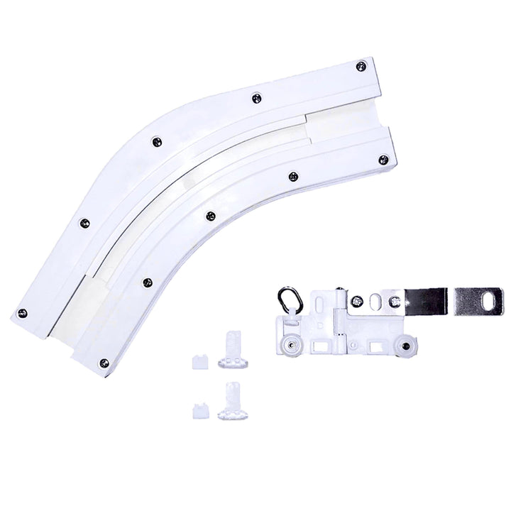 ABALON Angle, 90º oder 135º, Weiss, mit artikuliertem Master Carrier, elektrische vorhänge, elektris