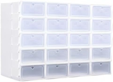 OUKANING 20 Schuhkasten Stapelbox Aufbewahrungsbox Schuhaufbewahrung Schuhbox stapelbare Aufbewahrun