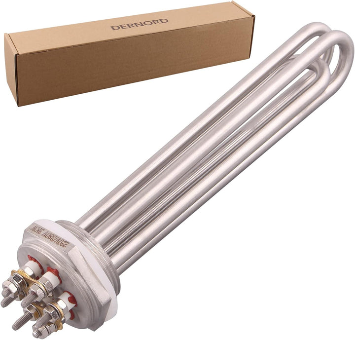 DERNORD 1-1/2 Zoll Heizelement U Typ Elektrische Brühwasser Heizung BSP Gewinde Edelstahlflansch (22