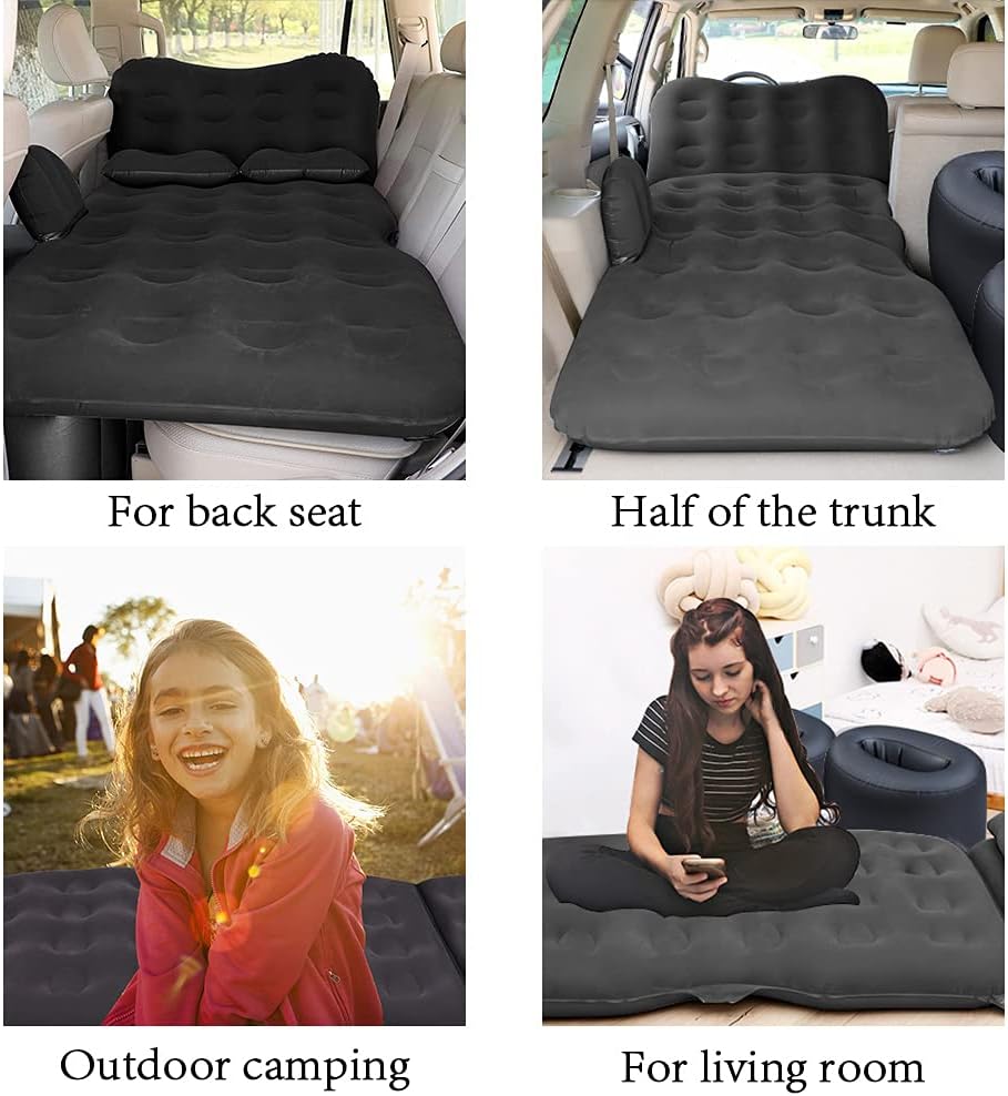SAYGOGO Aufblasbare Auto Luftmatratze/Reisebett, verdicktes Campingbett, Isomatte mit Auto-Luftpumpe