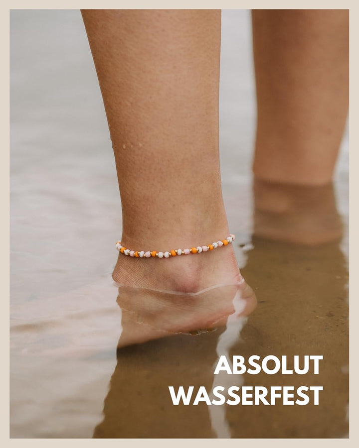 GD GOOD.designs EST. 2015 Fussketten für Frauen mit Boho Süsswasserperlen - Verstellbar - Fusskettch
