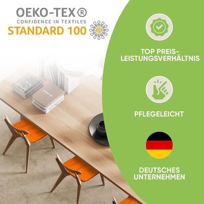 Gräfenstayn® 8er-Set Sitzkissen 40x40x3cm mit Haltebändern für Indoor und Outdoor mit Öko-Tex Siegel