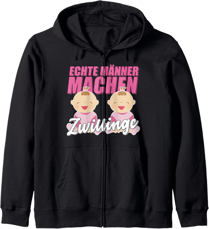 Echte Männer machen Zwillinge - Werdender Vater Geschenk Kapuzenjacke
