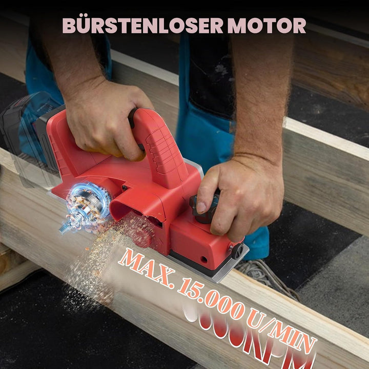Kabellose elektrische Hand-Planer kompatibel mit Milwaukee 18V Batterie, 15000RPM bürstenlose Power