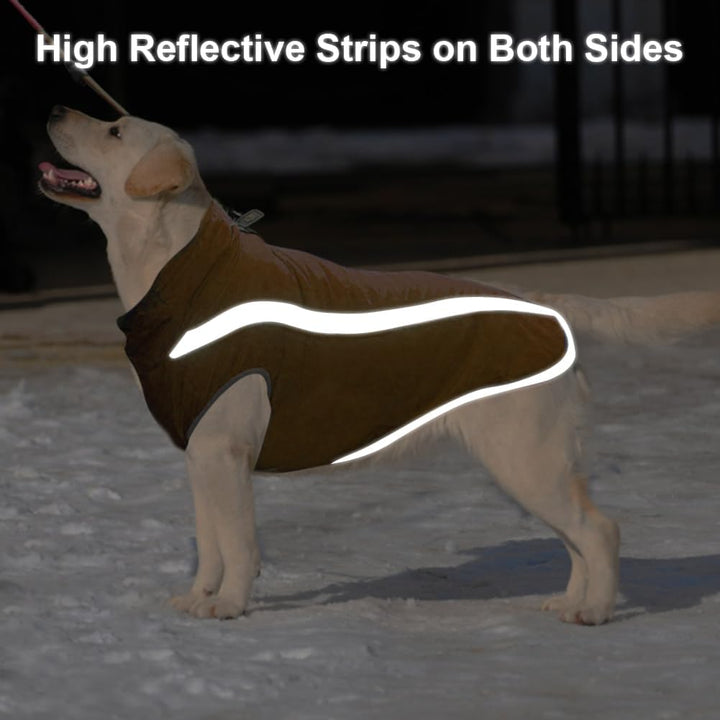 FEimaX Hundemantel Hundejacke wasserdichte Reflektierende Wintermantel mit Fleece Gefüttert Hund Wel