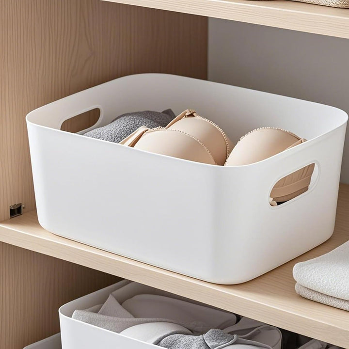 10 Stück Aufbewahrungsbox Kunststoff Aufbewahrungskorb mit Griffen, 30x20x12cm Aufbewahrung Kunststo