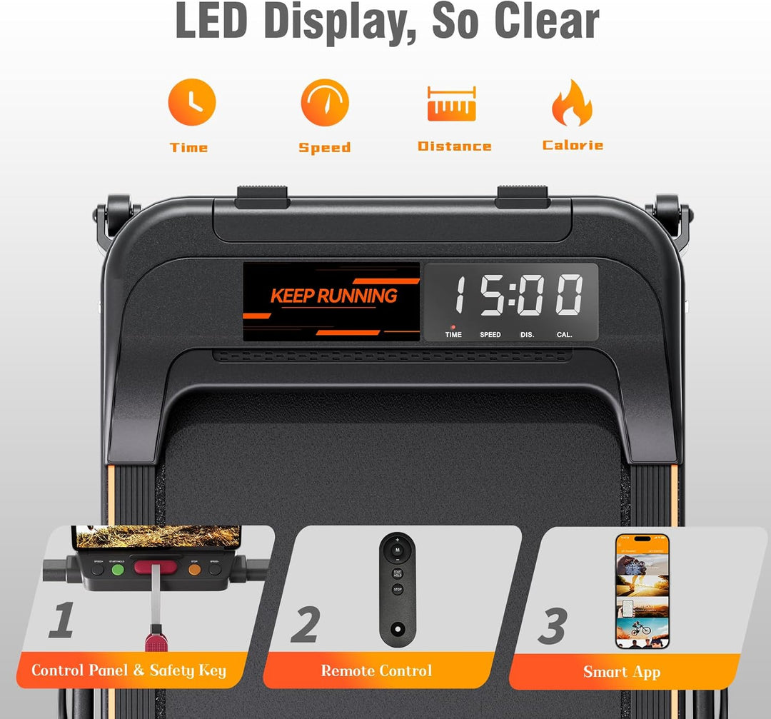 Laufband für Zuhause mit Neigung, Klappbares Elektrisches Laufband bis 12 km/h, 2.5HP Walking Machin