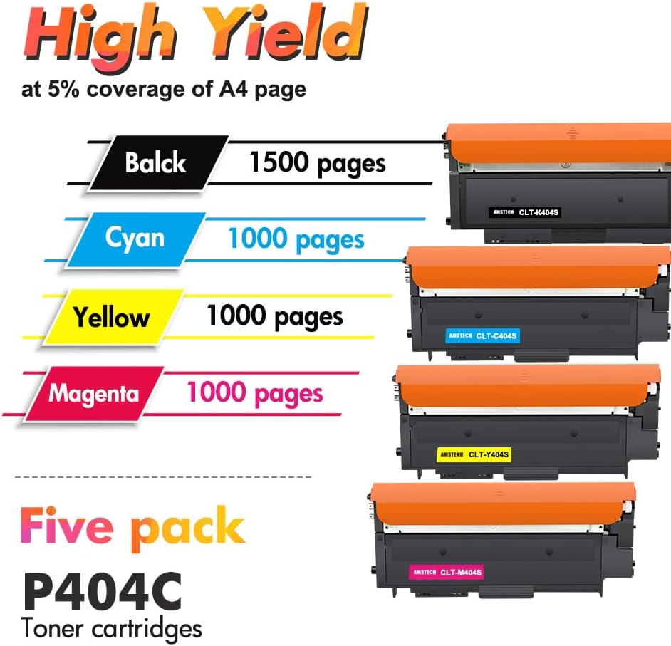4er-Pack CLT-P404C P404C 404S CLT-K404S Multipack Toner für Samsung C480W Xpress C480FW C430W C480 C