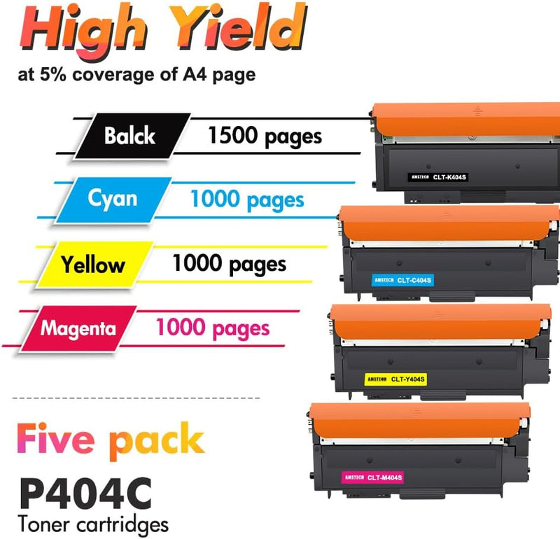 4er-Pack CLT-P404C P404C 404S CLT-K404S Multipack Toner für Samsung C480W Xpress C480FW C430W C480 C