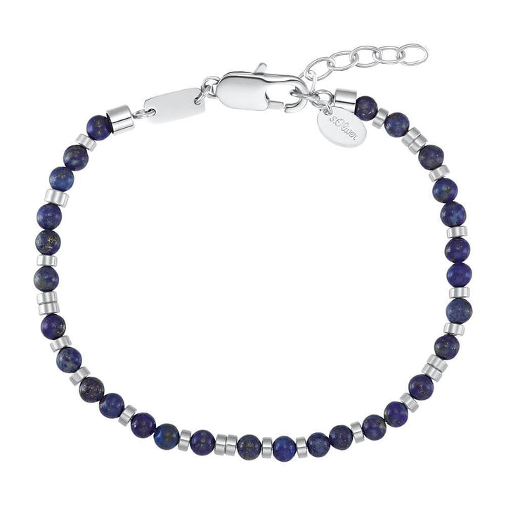 s.Oliver Armband Edelstahl Herren Armschmuck, mit Lapis, 20+3 cm, Blau, Kommt in Schmuck Geschenk Bo