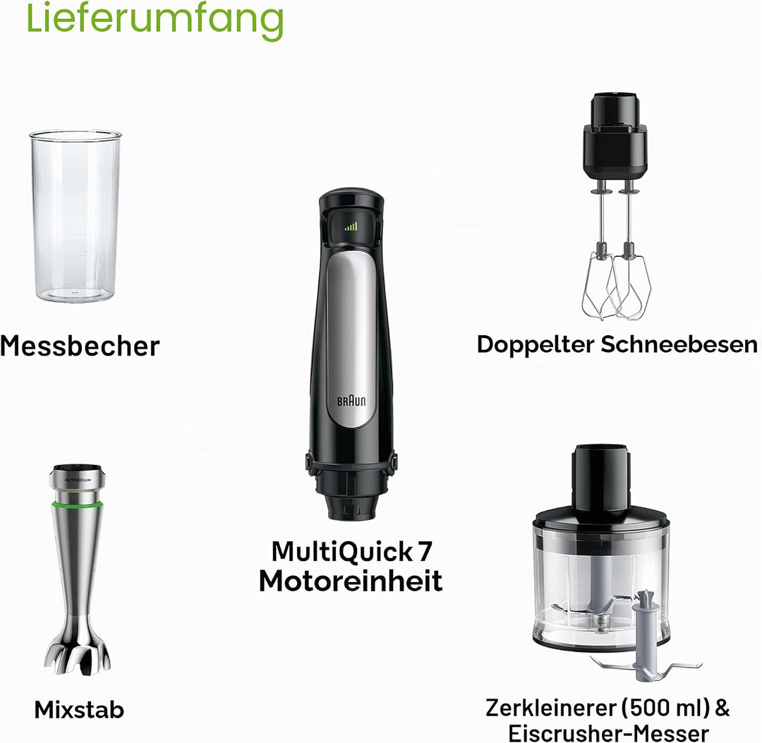 Braun Household Hogar MultiQuick 7 Mixer, Spritzschutz, spülmaschinenfest, BPA-frei, 600 ml, Zerklei
