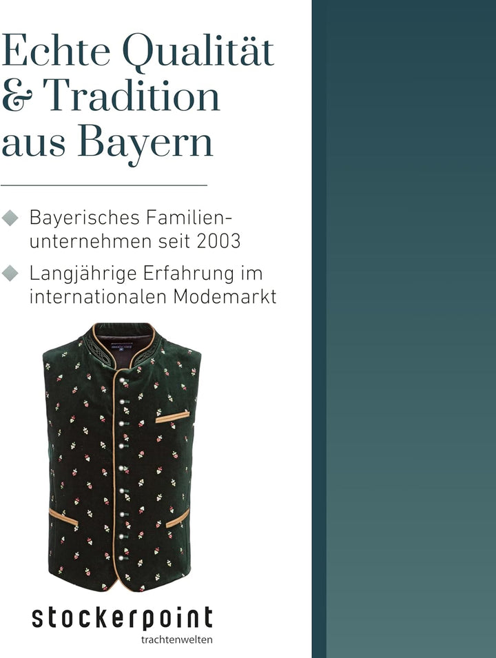 Stockerpoint Herren Trachtenweste Calzado 60 Grün (Tanne), 60 Grün (Tanne)