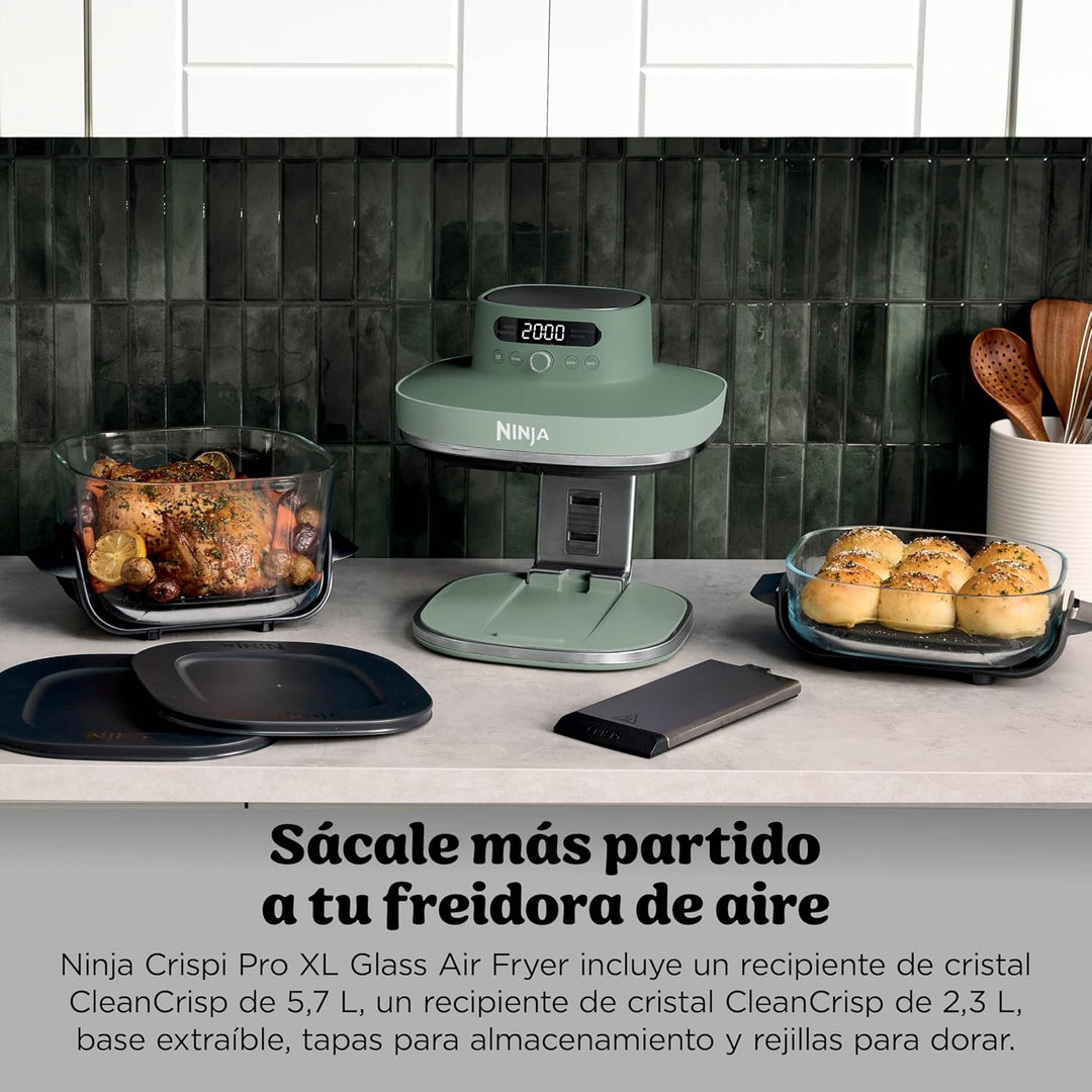 Ninja CRISPi PRO XL Glas-Heissluftfritteuse (Air-Fryer), 5 voreingestellte Zubereitungsfunktionen, C