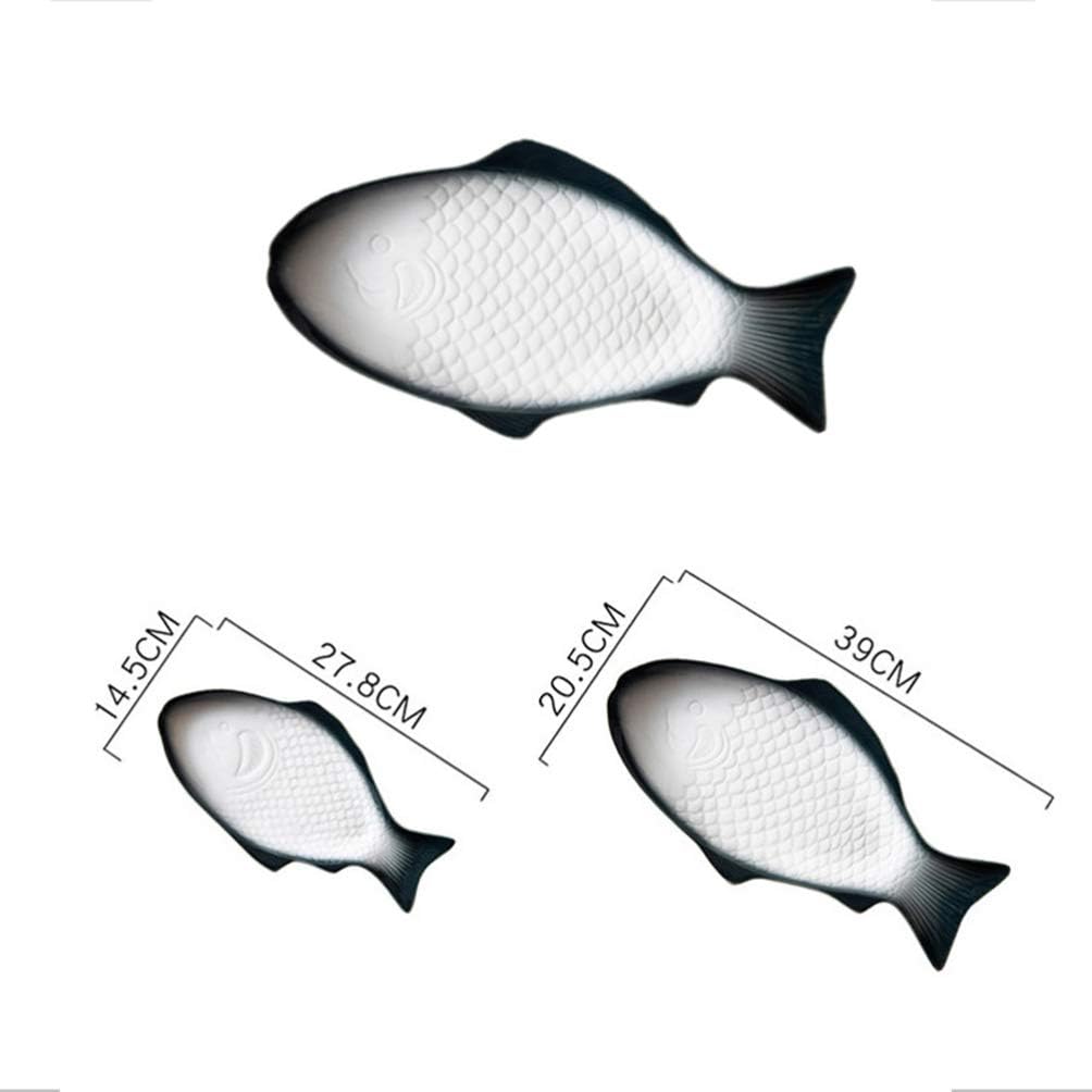 Healeved Servierschalen Fischplattenkeramikgeschirr Kreativer Plattenfischform Fischpfanne für Resta