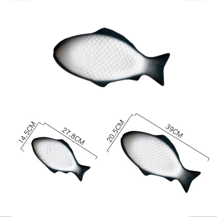 Healeved Servierschalen Fischplattenkeramikgeschirr Kreativer Plattenfischform Fischpfanne für Resta