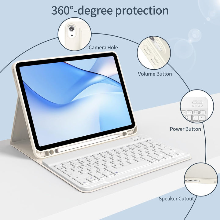 Hülle mit Tastatur für iPad Air 11 Zoll 2025 2024 (M3/M2), iPad Air 5 4 2022/2020 10,9 Zoll, Soft TP