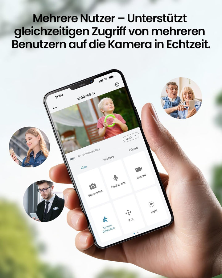 CZEview 2K Überwachungskamera Aussen Akku, Magnetische Montage,Bewegungserkennung,WLAN Kabellose Übe