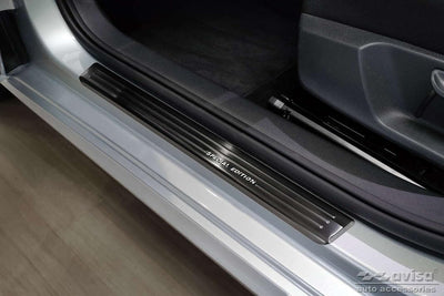 Black Inox door sill protectors compatible with Skoda Fabia IV Hatchback 2021- 'Special Edition' - 4