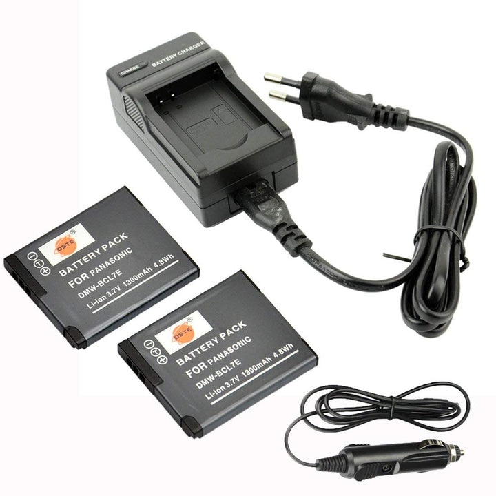 DSTE®（2 Pack） Ersatz Batterie und DC144E Reise Ladegerät Compatible für Panasonic DMW-BCL7 Lumix DMC