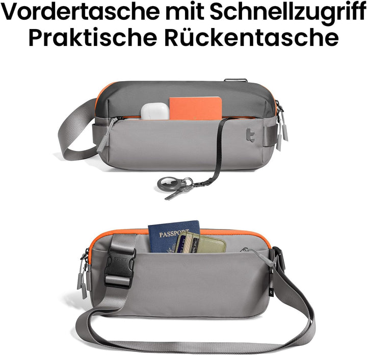 tomtoc Kompakt Sling Bag, 4L Minimalistisch Brusttasche Umhängetasche Schultertasche für Herren und