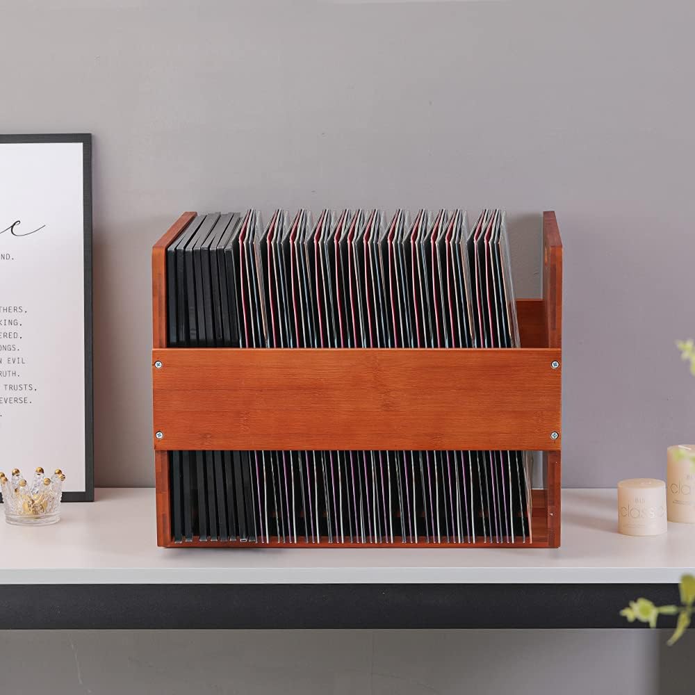 Artliving Schallplatten Aufbewahrung Vinyl LP Box - Schallplattenständer Holz - 41 x 38,5 x 31cm - S
