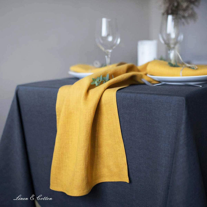 Linen &amp; Cotton Tischläufer Stoff Tischband Tischdeko Hygge in Verschiedenen Farben - 100% Leinen, Se
